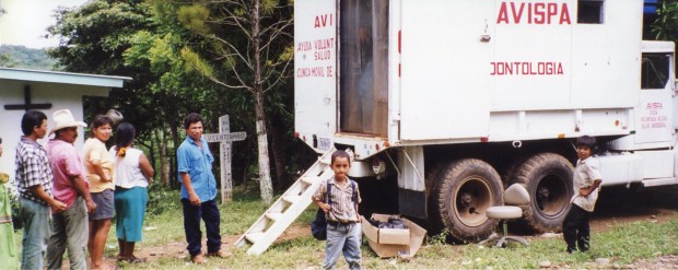 The dental clinic in a truck, which we used before the new dental clinic was completed.